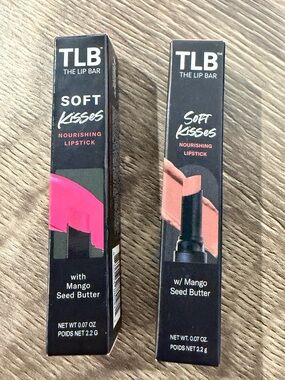 2 TLB Soft Kisses Nourishing Lipsticks The Lip Bar NEW